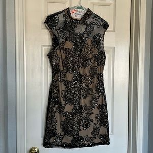 Sequin floral cocktail dress